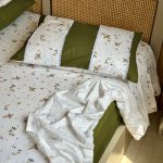کاور تشک کش دار و چین دار نیم ست طرح شکوفه